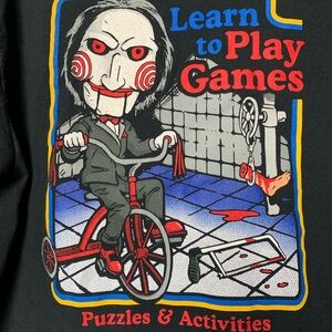 Saw Billy Puppet Learn to Play Games Horror Graphic T-Shirt